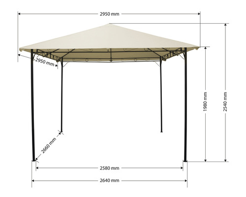 Imagine a unui pavilion cu dimensiuni.