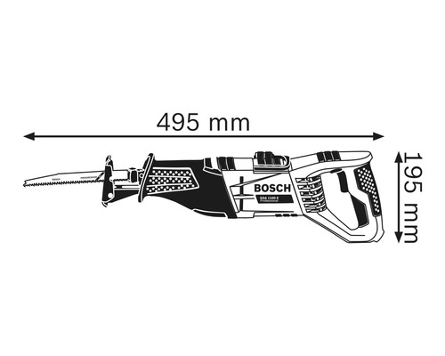 Imagine cu un fierăstrău vertical cu dimensiunile de 495 mm lungime și 195 mm înălțime