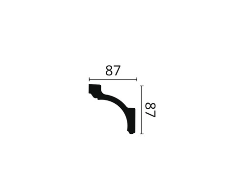 Profil decorativ cu dimensiuni 87 x 87 milimetri
