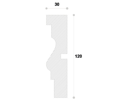 Șipcă profilată cu dimensiunile 30 și 120
