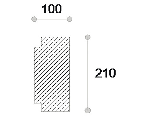 Desen tehnic cu dimensiunile 100 și 210