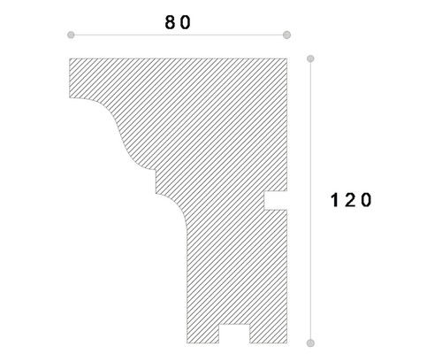 Șipcă profilată cu dimensiunile de 80 pe 120 milimetri