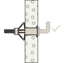 Ancore metalice cu cârlig Fischer HM Ø10x37 mm, filet metric M5, 4 bucăți, pentru perete fals-thumb-4