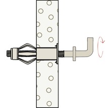 Ancore metalice cu cârlig Fischer HM Ø10x37 mm, filet metric M5, 4 bucăți, pentru perete fals-thumb-3