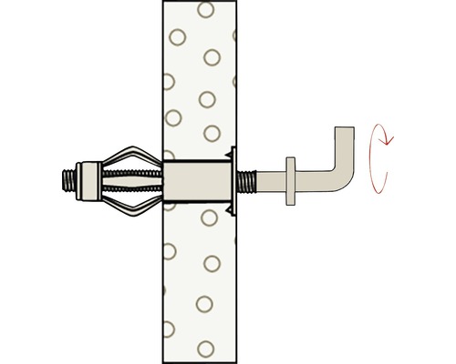 Ancoră pentru gips-carton în perete cu cârlig