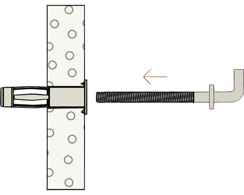 Tijă filetată cu diblu pentru fixare pe un perete