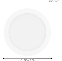 Lumină de plafon rotundă cu diametrul de 225 milimetri