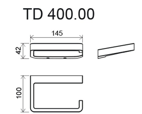 Desen tehnic al unui suport pentru role de hârtie cu dimensiuni indicate
