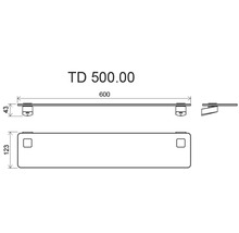 Desen tehnic al unui suport de prosop cu dimensiuni