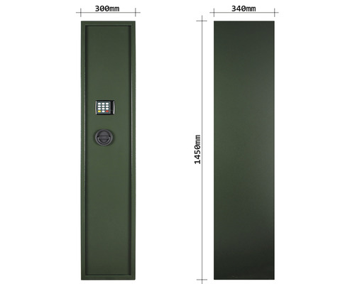 Dulap pentru arme cu dimensiunile 300 x 340 x 1450 mm