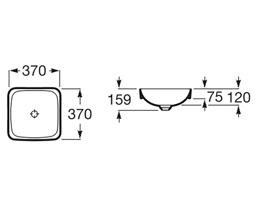 Desen tehnic al unei chiuvete de blat cu dimensiuni