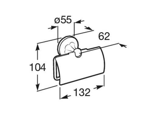 Desen tehnic al unui suport de hârtie igienică cu dimensiuni