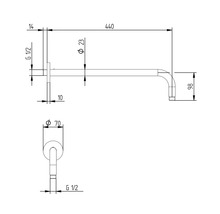 Braț pentru pară duş fixă Schulte curbat 44 cm crom