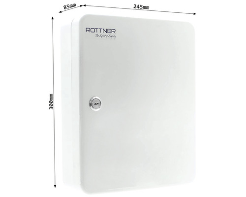 Trusă de prim ajutor din oțel cu încuietoare, dimensiuni 300 x 245 x 85 milimetri