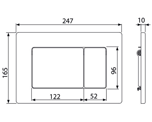 Desen tehnic al unui panou de operare cu dimensiuni