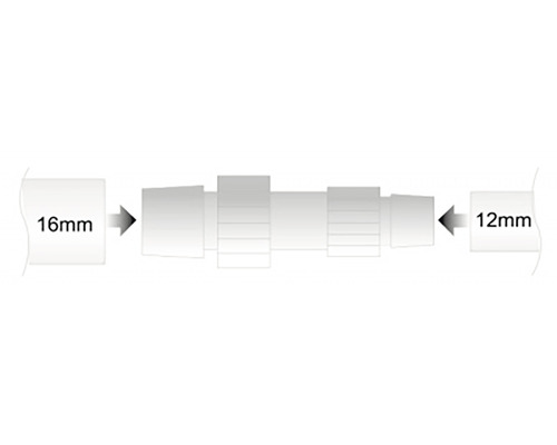 Conector furtun, 16 mm la 12 mm
