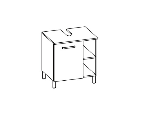 Dulap de bază pentru lavoar cu ușă și rafturi deschise