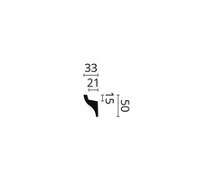 Desen tehnic al unei cornișe cu dimensiuni.