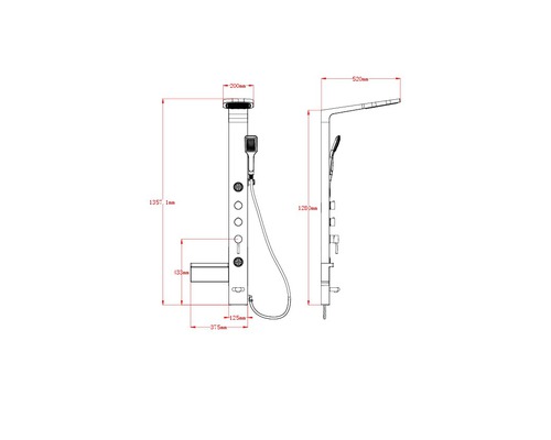 Panel de duș cu hidromasaj Sanotechnik Ibiza DG9042 negru
