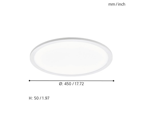 Dimensiunile unei plafoniere rotunde