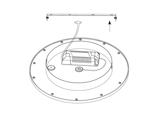 Ilustrație a unei lămpi de tavan cu instrucțiuni de montare