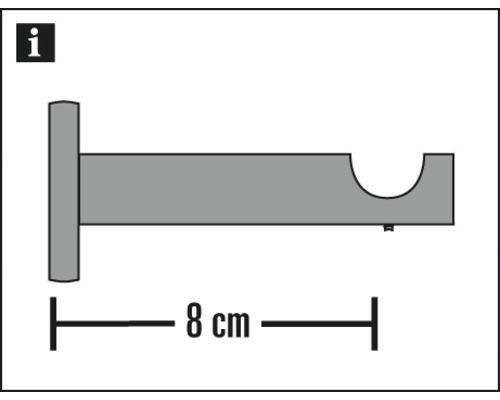 Imagine cu o tijă de perdea cu o lungime de 8 cm