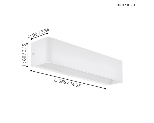 Dimensiunile unei lămpi de perete albe