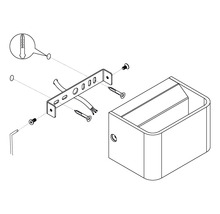 Diagramă explodată a unei lămpi de perete cu material de fixare