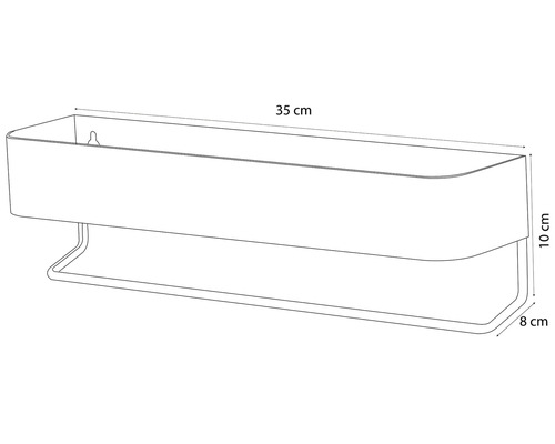 Raft cu suport pentru prosop, 35x10x8 centimetri