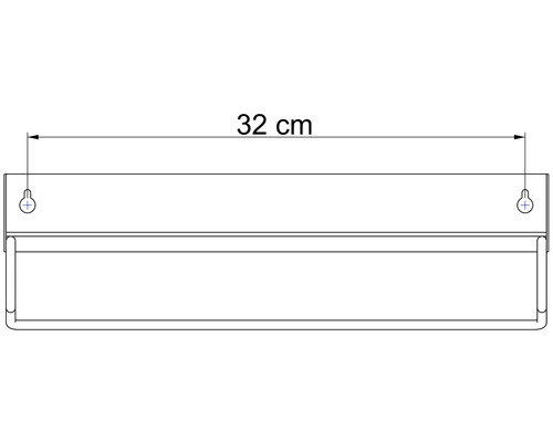 Desen tehnic al unui suport pentru prosoape cu lățimea de 32 de centimetri