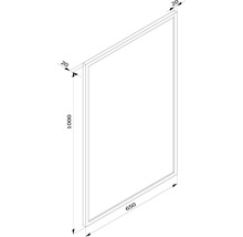 Oglindă baie dreptunghiulară Cordia BRW Line 65x100 cm ramă neagră