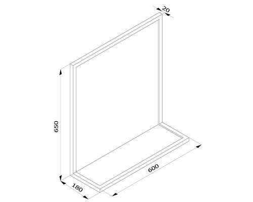Desen tehnic al unui paravan de duș cu dimensiuni