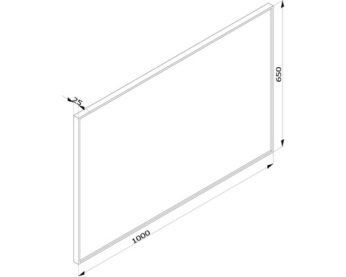 Desen tehnic al unui panou de perete cu dimensiunile de 1000 x 650 x 25 milimetri.