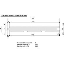 Dușumea rășinoasă calitatea A/B 18x145x3000 mm-thumb-1