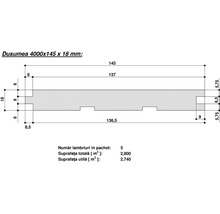 Dușumea rășinoasă calitatea A/B 18x145x4000 mm-thumb-1