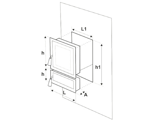 Desen tehnic al unei cutii de revizie cu dimensiuni