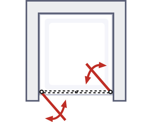 Ilustrație a zonei de pivotare a unei uși