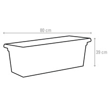 Ilustrație cu o jardinieră cu dimensiunile de 80 x 39 cm