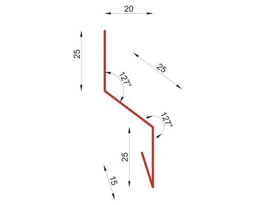 Desen tehnic al unui profil cu dimensiuni