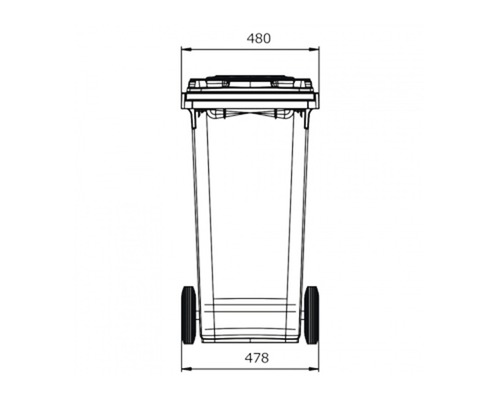 Desen tehnic al unui coș de gunoi cu dimensiunile 480 și 478