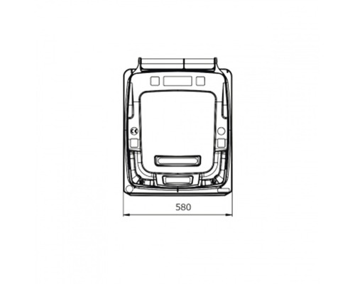 Desen tehnic al unei chiuvete cu dimensiunea de 580 mm.