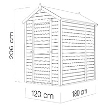 Căsuță de grădină Alopex Medium cu podea 120x180 cm natur-thumb-18