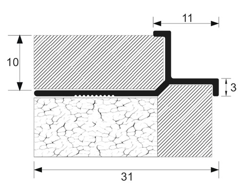 Desen tehnic al unui profil cu dimensiuni