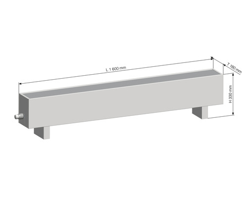 Canal de beton cu dimensiunile lungime 1600 mm, adâncime 180 mm și înălțime 330 mm
