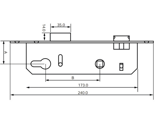 Desen tehnic al unei broaște îngropate cu dimensiuni