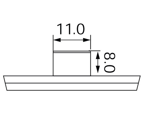 Desen tehnic cu dimensiuni: 11,0 și 0,8
