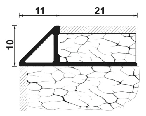 Ilustrație a unui profil de capăt cu dimensiuni