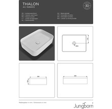 Lavoar pe blat Jungborn THALON 50 cm alb-thumb-6
