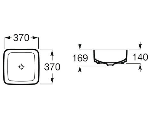 Desen tehnic al unei chiuvete de blat cu dimensiuni