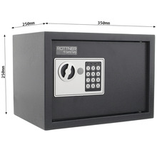 Seif cu închidere electronică și dimensiunile 350 mm x 250 mm x 250 mm